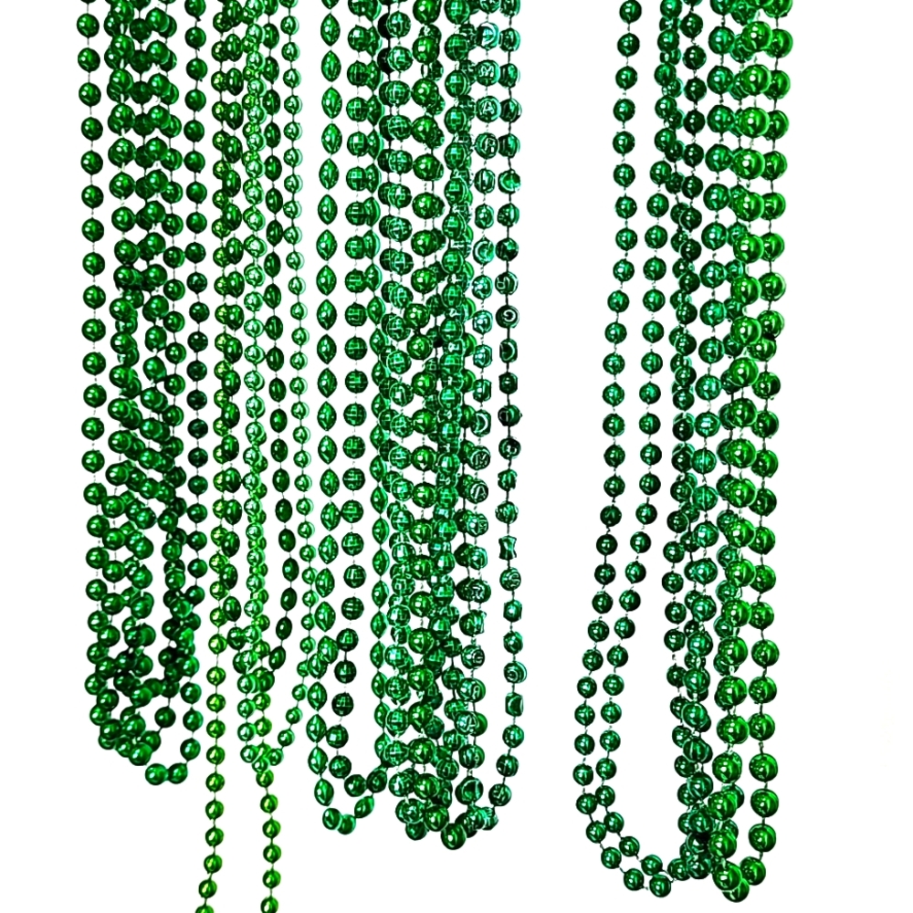 Green Bead Necklaces various shapes 17 strands